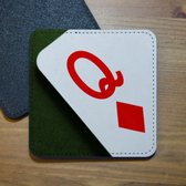 ILOJ onderzetter - speelkaart ruiten vrouw - vierkant
