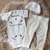 MM Baby pakje cadeau geboorte meisje jongen set met tekst je kan het mama aanstaande zwanger kledingset pasgeboren unisex Bodysuit | Huispakje | Kraamkado | Gift Set babyset kraamc