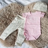 MM Baby pakje cadeau geboorte meisje set met tekst papa aanstaande zwanger kledingset pasgeboren unisex Bodysuit | Huispakje | Kraamkado | Gift Set babyset kraamcadeau  babygeschen
