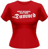 Damned, The Dames Tshirt -XS- SKIP SCHOOL Rood