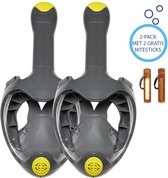 2-Pack Atlantis Triton Full Face Mask - Snorkelmasker - L/XL - Grijs/Lime