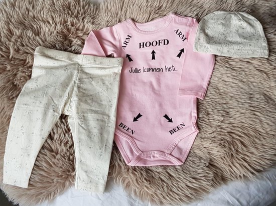 MM Baby pakje cadeau geboorte meisje set met tekst  jullie kunnen het aanstaande zwanger kledingset pasgeboren unisex Bodysuit | Huispakje | Kraamkado | Gift Set babyset kraamcadeau  babygeschenk babygeschenkset kraampakket