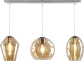 Olucia Lazaro - Hanglamp - Amber/Chroom - E27