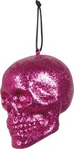 Boland Schedel Roze Glitter - Roze - Piepschuim - 10 cm - Rose Skull