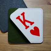 ILOJ onderzetter - speelkaart harten heer - vierkant