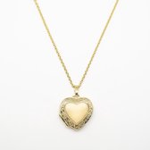 Medaillon Hart Ketting -18 Karaat Goud Vergulde Sterling Zilver – Foto Medaillon Collier – Valentijn Cadeautje