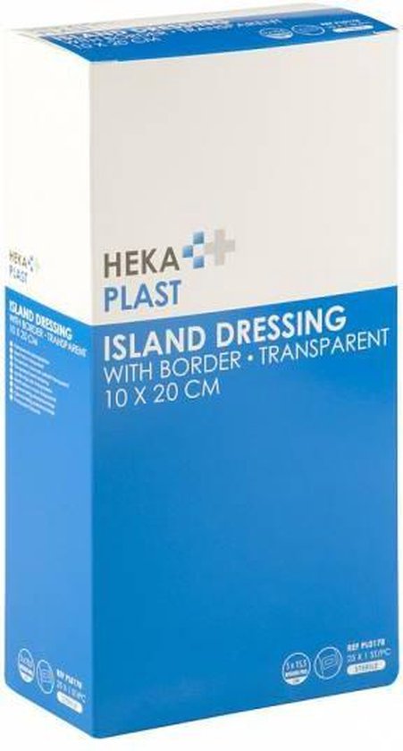 HEKA plast border - Eilandpleister transparant steriel - 10cm X 20 Cm - 25 stuks