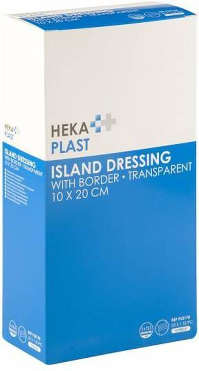 Goedkoopste HEKA plast border - Eilandpleister transparant steriel - 10cm X 20 Cm - 25 stuks