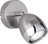 LED Plafondspot - Torna Nonta - GU10 Fitting - 3W - Warm Wit 3000K - 1-lichts - Rond - Mat Nikkel - Aluminium
