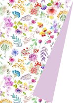 Inpakpapier Gebloemd cadeaupapier 2 zijdig Lila- Breedte 30 cm - 175m lang