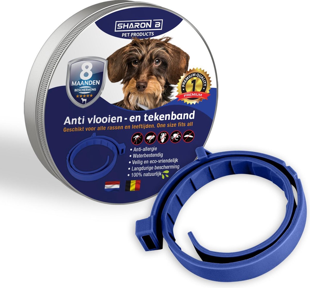 Bol Com Vlooienband Voor Honden Blauw 100 Natuurlijk Vlooien Halsband Hond Geschikt