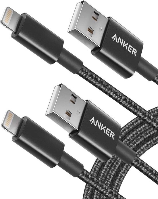 Anker 1.8m (2-pack) Premium Nylon Lightning Kabel | Apple MFi Certified  voor New... | bol.com