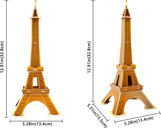 goud Isoleren Krachtig Kartonnen 3D puzzel Eiffeltoren | bol.com