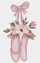 DQK7.003 Diamond Dotz® - Hobby Pakket - Diamond painting volwassenen - Diamond painting met lijst - Ballet slippers roze 37 x 24cm - Vierkante steentjes - Diamond painting pakket v