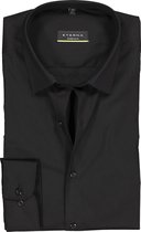 ETERNA super slim fit stretch overhemd - zwart - Strijkvrij - Boordmaat: 42