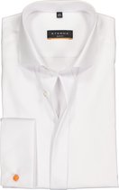 ETERNA slim fit smoking overhemd - dubbele manchet - niet doorschijnend twill heren overhemd - wit - Strijkvrij - Boordmaat: 40