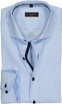ETERNA slim fit stretch overhemd - lichtblauw - Strijkvrij - Boordmaat: 43