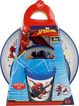 Kinder ontbijt set Spiderman - Ontbijtsetjes - Bord - Kom - Beker