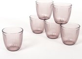 18x Waterglazen/drinkglazen roze 290 ml - Glazen - Drinkglas/waterglas/sapglas