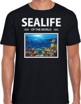 Dieren foto t-shirt Vissen - zwart - heren - sealife of the world - cadeau shirt Vis liefhebber 2XL