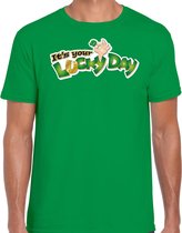 St. Patricks day t-shirt groen voor heren - Its your lucky day - Ierse feest kleding / outfit / kostuum M