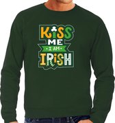 St. Patricks day sweater groen voor heren - Kiss me im Irish - Ierse feest kleding / trui/ outfit/ kostuum S