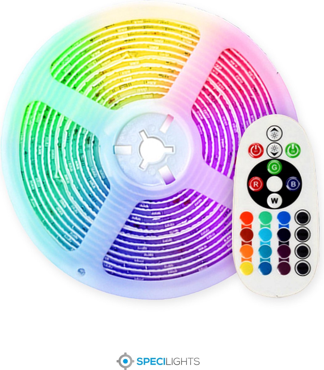 Specilights Smart LED strip IP65 RGB WiFi - Spraakbediening via Alexa of Google Home - Plug&Play - 5
