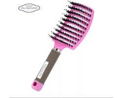 foto van Magic Brush Roze - NL 2-dagen LEVERTIJD - Antiklit verzorging borstel - Haar borstel kinderen - Kappers borstel