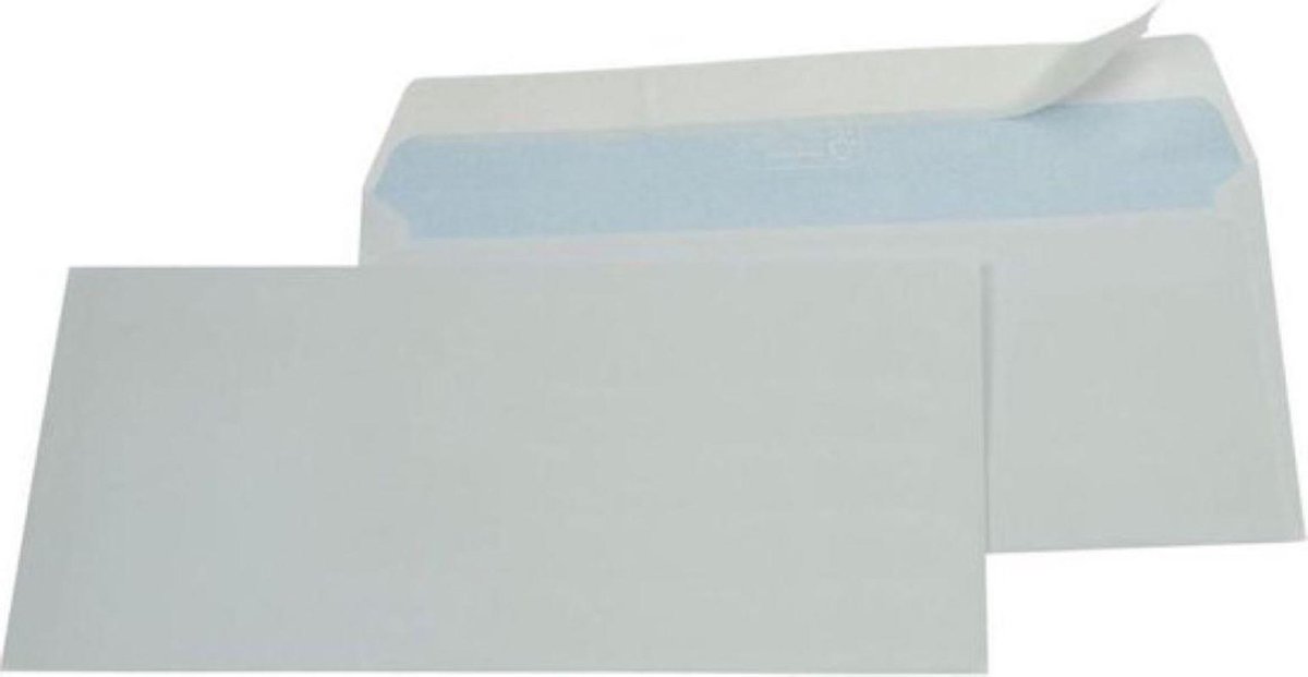 Enveloppen wit 114 x 229 mm 100 stuks