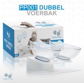 Pretty Paws - PP001 - Dubbele Voerbak - Waterbak - Katten Voerbak - Drinkbak - Ergonomisch Design