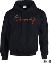 Hoodie | Karakter | Eigenwijs06 | Kids - fluor orange, L 9/11(44cm)