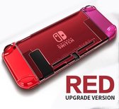 Nintendo Switch Case - Bescherm Hoesje Switch - Nintendo Switch Controller Accessoires 2021 -  Rood /Transparant