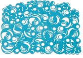 Batucada - Moon Quarter - Plantaardige - Placemat – Cirkels – Rondjes patroon - oogt zoals Rubber – Anti Slip – 1 stuk – Blauw - Turquoise - 41 x 31,5cm – Onderhoudsvriendelijk – O