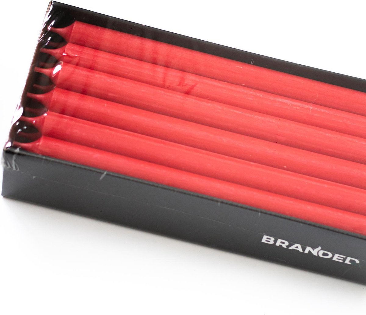 Branded By - Dinerkaarsen - Kaarsen - Brandweer/Post Rood - 28 cm - 18 stuks