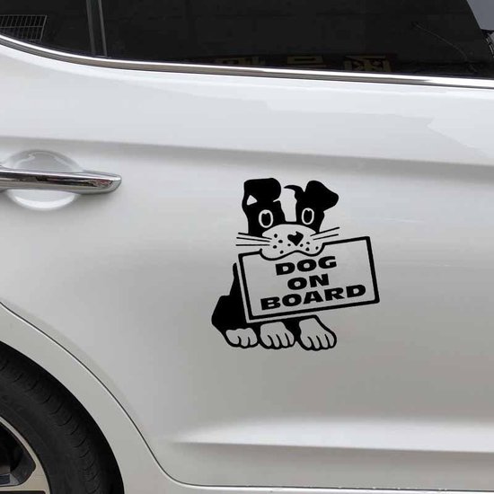 Dog on sticker - auto sticker - hond in de auto bol.com