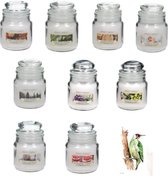 Set van 10 Rustieke Geurkaarsen in potje - 2 verschillende geuren - (ca. 9 cm)