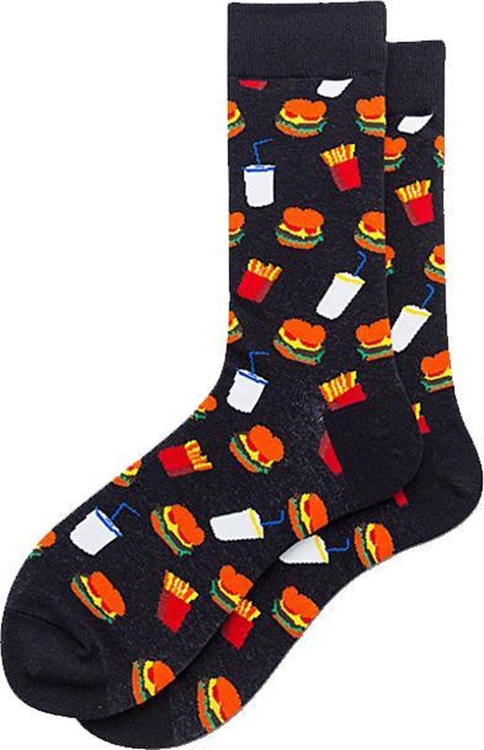 Hamburger sokken - Unisex - One size fits all - Hamburger cadeau - Cadeau voor mannen