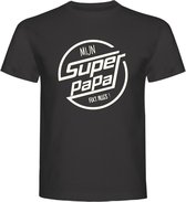 T-Shirt - Casual T-Shirt - Fun T-Shirt - Fun Tekst - Lifestyle T-Shirt - Mood - Papa - Vaderdag - Mijn Super Papa Fixt Alles! - D.Charcoal - M