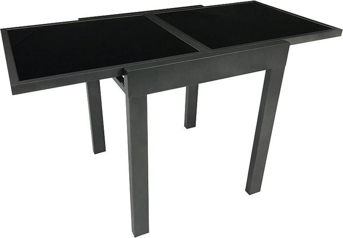 Balkon tafel - Bijzettafel - Aluminium-glas -65/130x65x75cm