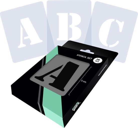 Ensemble de modèles de lettres QBIX - 10 x 8,5 cm - Alphabet complet - Les lettres mesurent 5 cm de haut