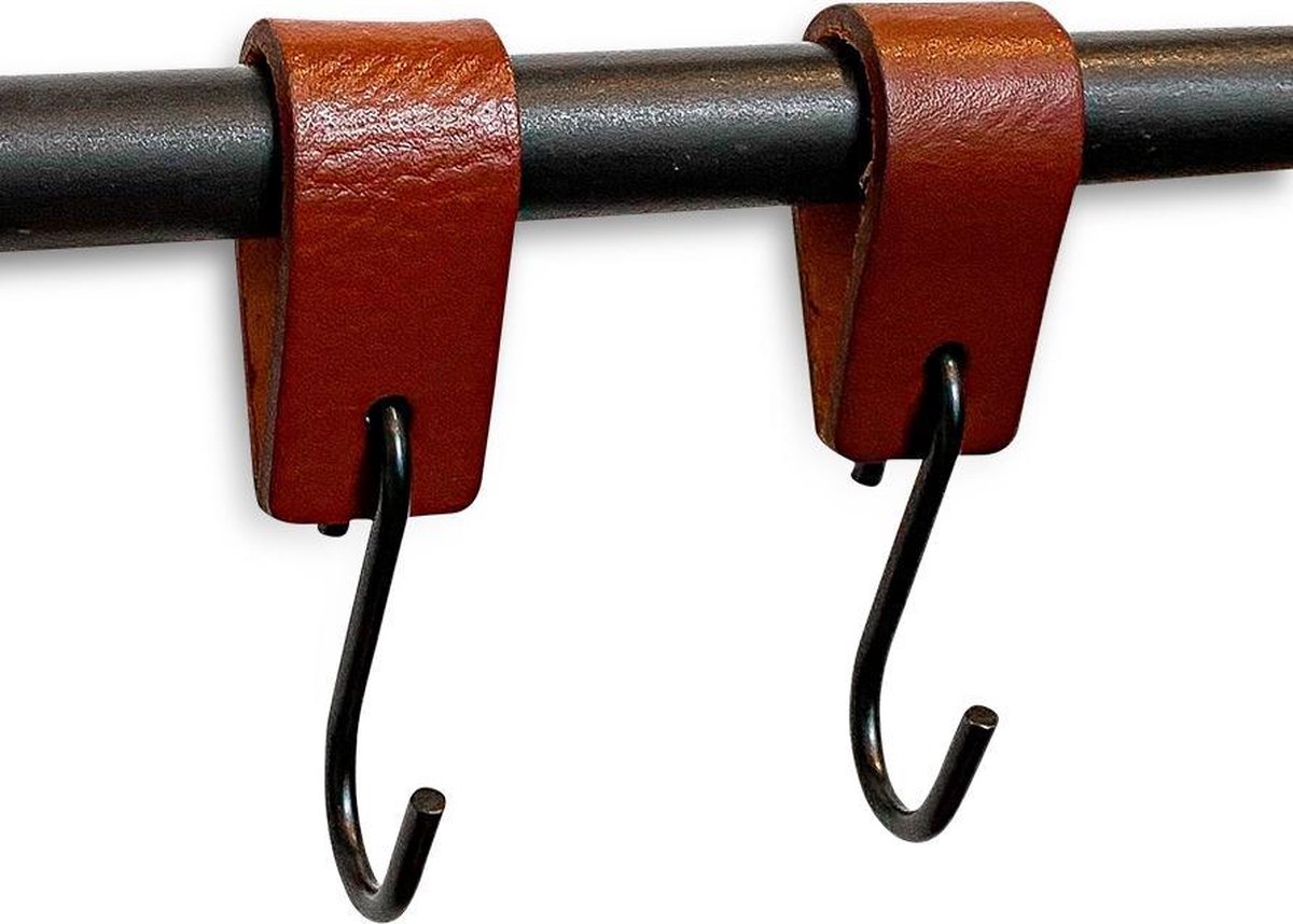 Brute Strength Vierkante Leren Onderzetters Set Van 6 Stuks Cognac Onderzetters Onderzetters Van Leer