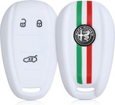 kwmobile autosleutel hoesje voor Alfa Romeo 3-knops draadloze autosleutel - Autosleutel behuizing in groen / rood / wit - Italiaanse Strepen design
