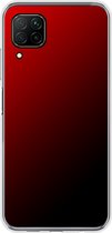 Huawei P40 Lite - Smart cover - Zwart Rood - Transparante zijkanten