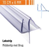 Simple Fix Douchestrip - Lekstrip - Waterkering - Douchedeurafdichting 90CM Lang - 4/5/6MM Glasdikte - Lekdorpel & Middenlip