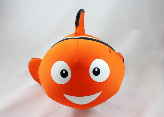 Cuddlebug - Clownfish - Knuffelkussen - Kampeerkussen - Nekkussen (reizen) 32 cm x 17 cm - Oranje