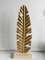 Woondecoratie - decoratie -  Gouden -  Blad - 42cm
