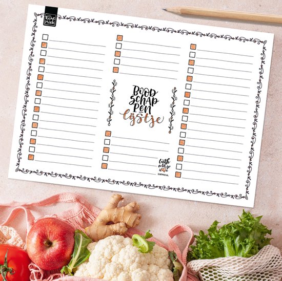 EchtMiek Liste de courses, bloc-notes, bloc-notes, planificateur