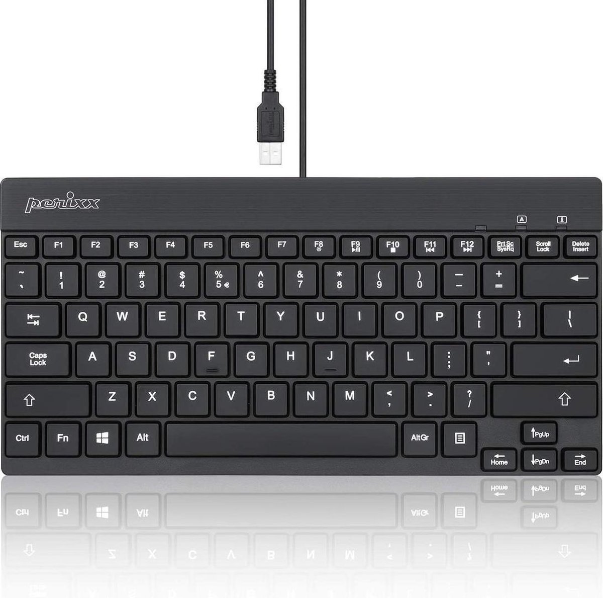 Perixx Periboard 326 compact toetsenbord met backlight - Stille toetsen - Qwerty/US