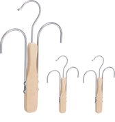 Relaxdays petten houder - set van 3 - pet houder - hanger voor petten - metaal