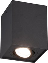 LED Plafondspot - Torna Bisqy - GU10 Fitting - 1-lichts - Vierkant - Mat Zwart - Aluminium